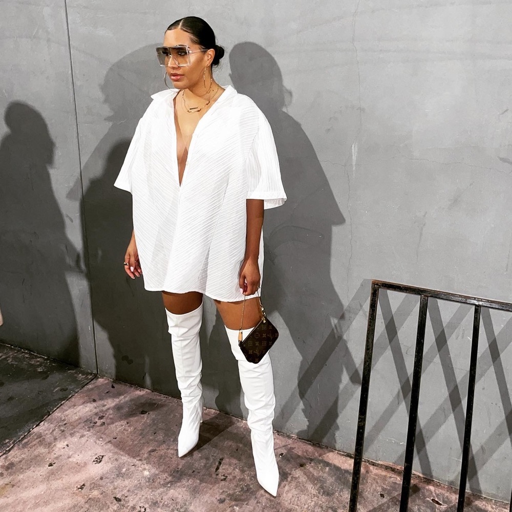 White Oversized Button-Up
